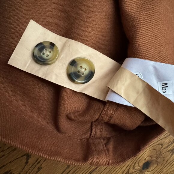 Quince Women's Comfort Stretch Brown Rust Chore Jacket SZ L Organic Cotton NWOT - Picture 7 of 12